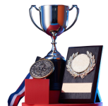 wining-gold-colored-trophy-red-purple-background